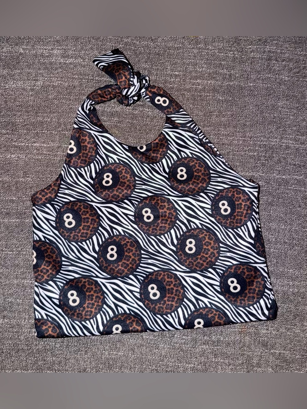 Kids Animal Print Tie-Strap halter top in Black, White & Brown